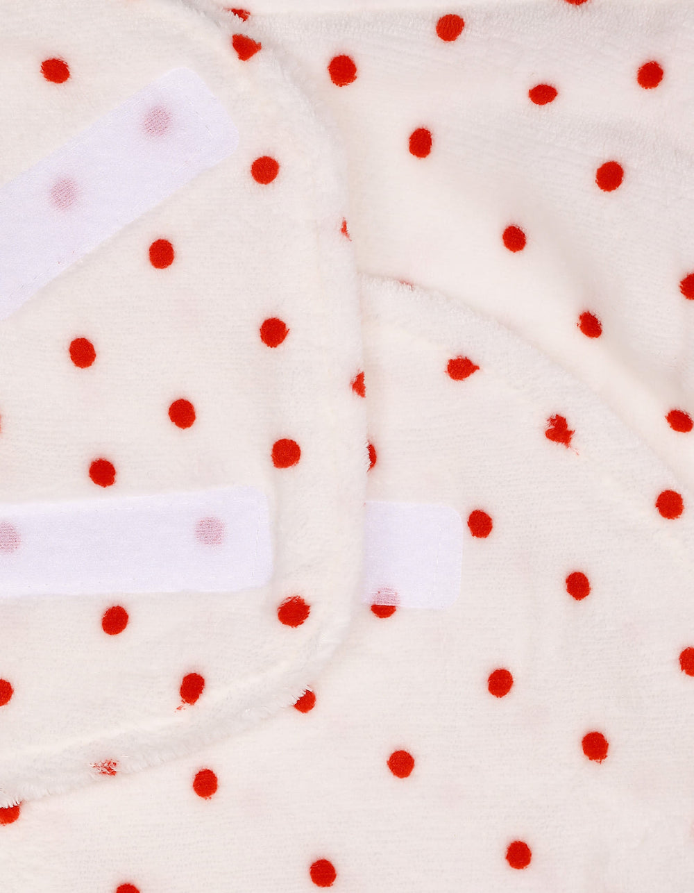 Newborn Plush Swaddle Wrap with Velcro Closure Red Polka Dots at Zubaidas Official Pakistan