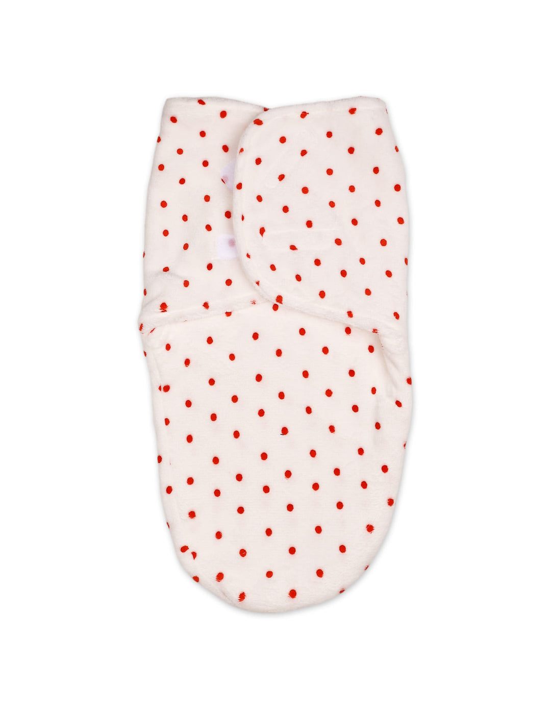 Newborn Plush Swaddle Wrap with Velcro Closure Red Polka Dots at Zubaidas Online Pakistan