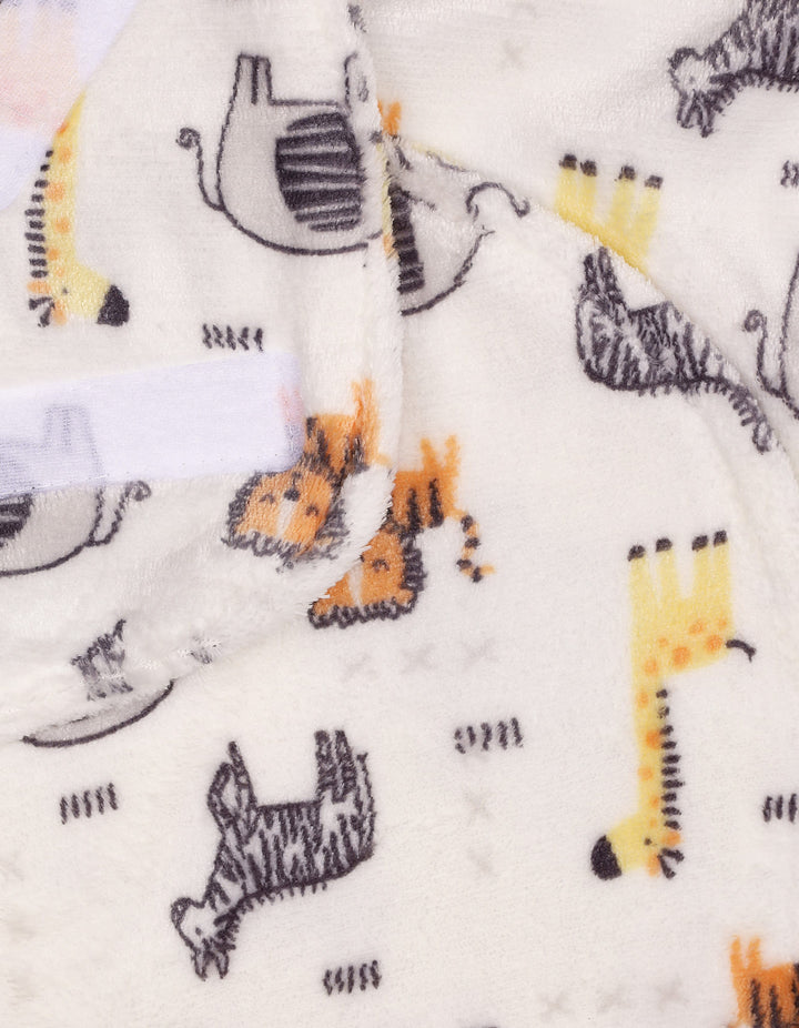Newborn Plush Swaddle Wrap with Velcro Closure Wildlife at Zubaidas Official Pakistan