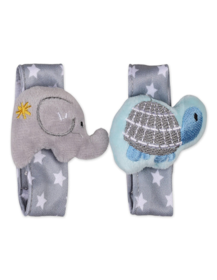 Newborn Rattle Wrist Band Elephant and Turtle Grey at Zubaidas Offcial Pakistan