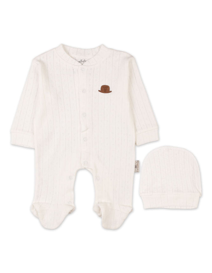 Newborn Romper with Cap White Premium Turkish Collection at Zubaidas