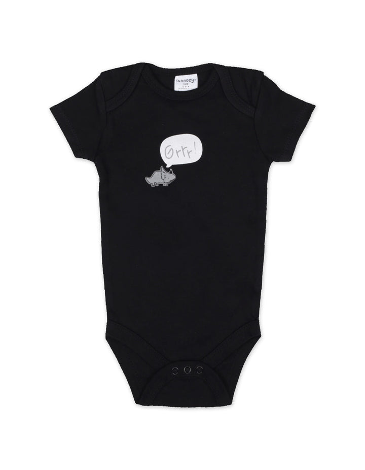 Newborn Short Sleeve Bodysuits Pack of 3 Dinosaur Graphic and Stripes at Zubaidas Official Pakistan