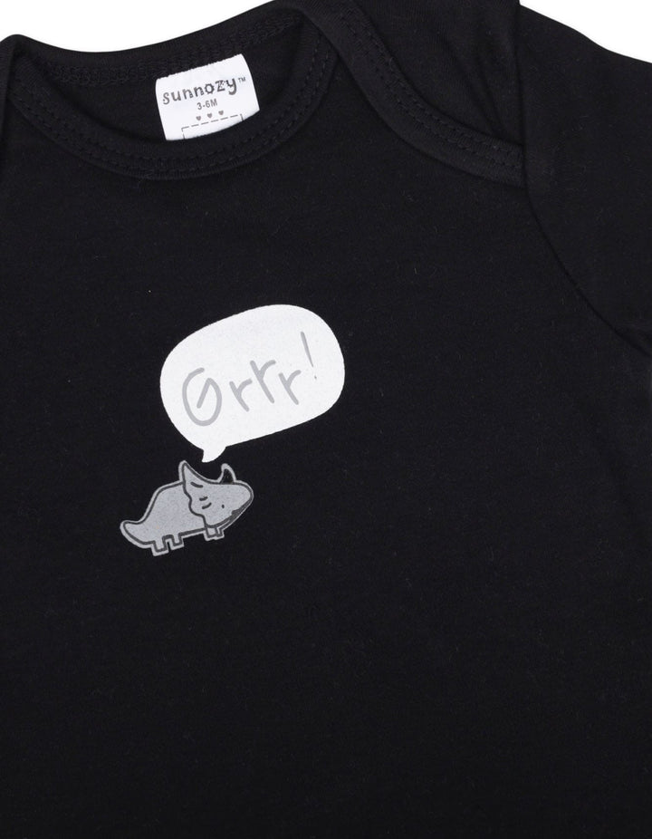 Newborn Short Sleeve Bodysuits Pack of 3 Dinosaur Graphic and Stripes at Zubaidas Online Pakistan