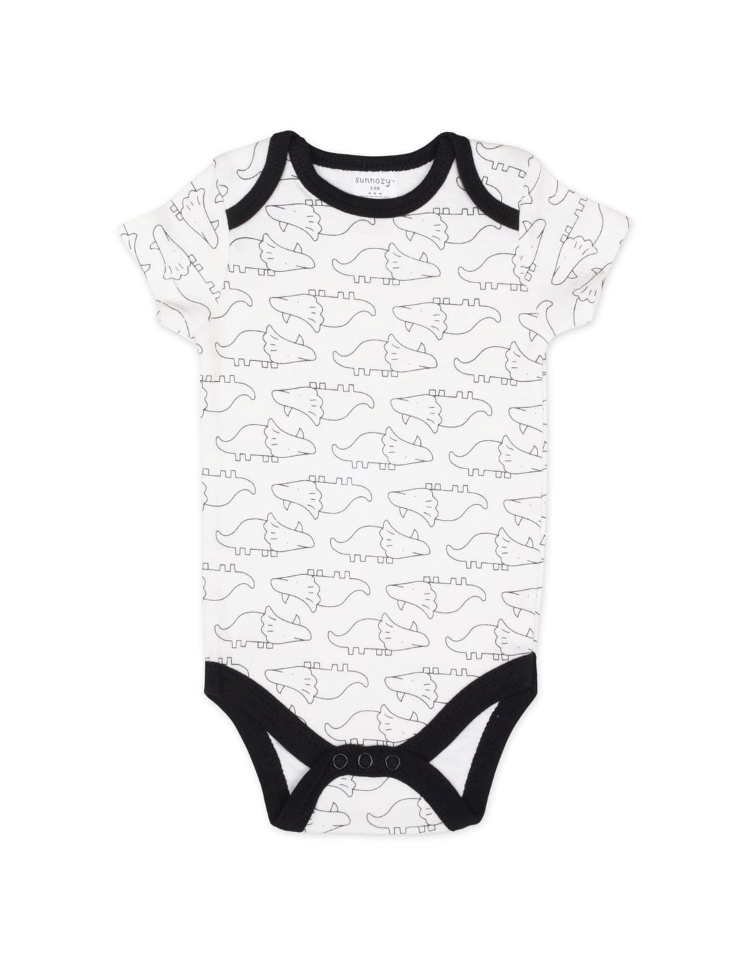 Newborn Short Sleeve Bodysuits Pack of 3 Dinosaur Graphic and Stripes at Zubaidas Best Online Baby and Kids Store in Pakistan