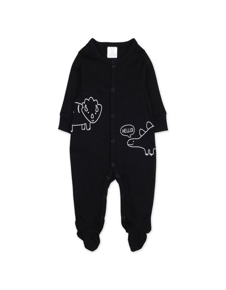 Newborn Sleepsuit Pack of 3 Dino Black at Zubaidas Best Online Baby and Kids Store in Pakistan
