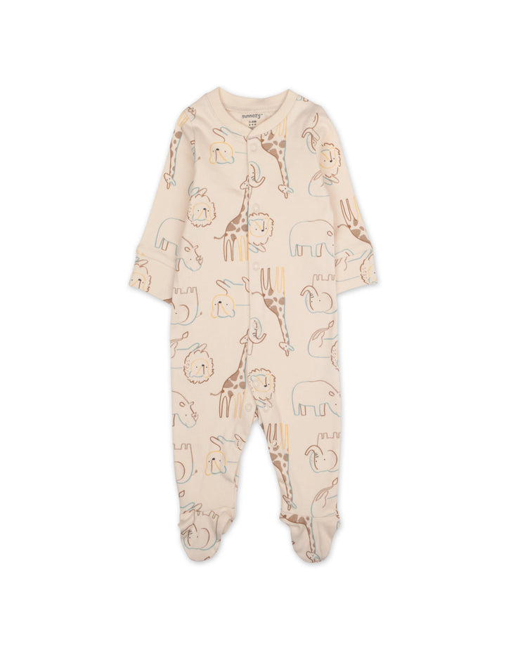 Newborn Sleepsuit Pack of 3 Lion Beige at Zubaidas Best Online Baby and Kids Store in Pakistan