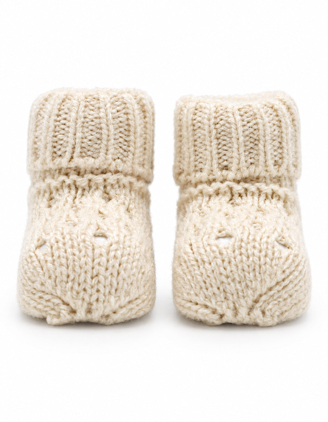 Newborn Soft Knit Booties Off White at Zubaidas Official Pakistan
