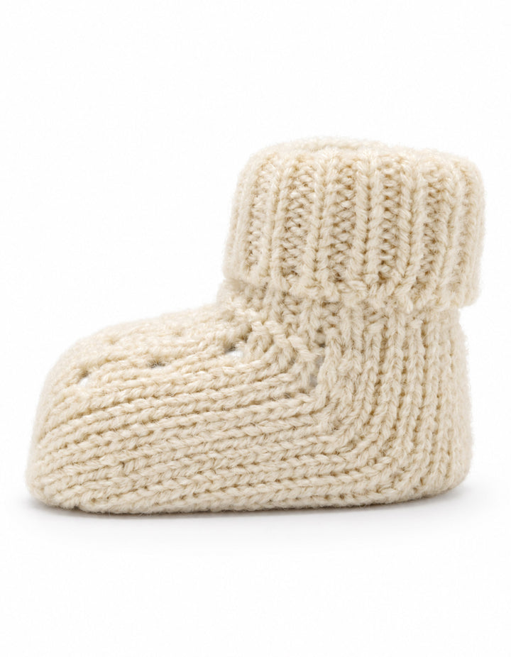 Newborn Soft Knit Booties Off White at Zubaidas Best Online Baby and Kids Store in Pakistan