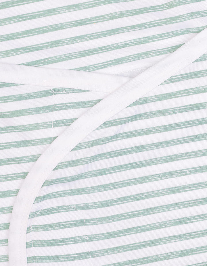 Newborn Swaddling Sheet Bambies Marine Green Stripes at Zubaidas Online Pakistan