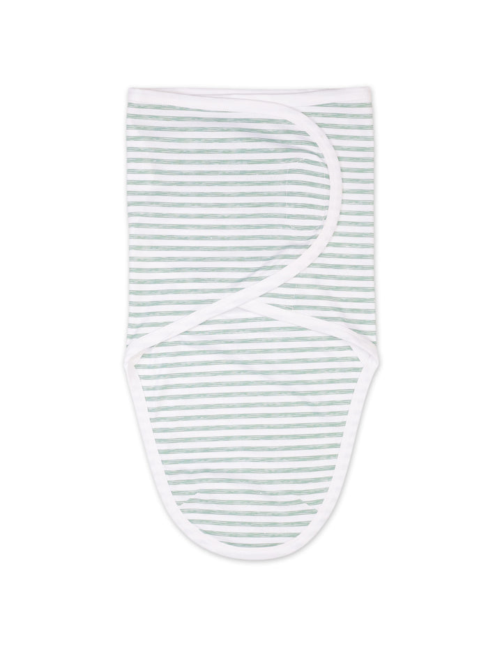 Newborn Swaddling Sheet Bambies Marine Green Stripes at Zubaidas Official Pakistan