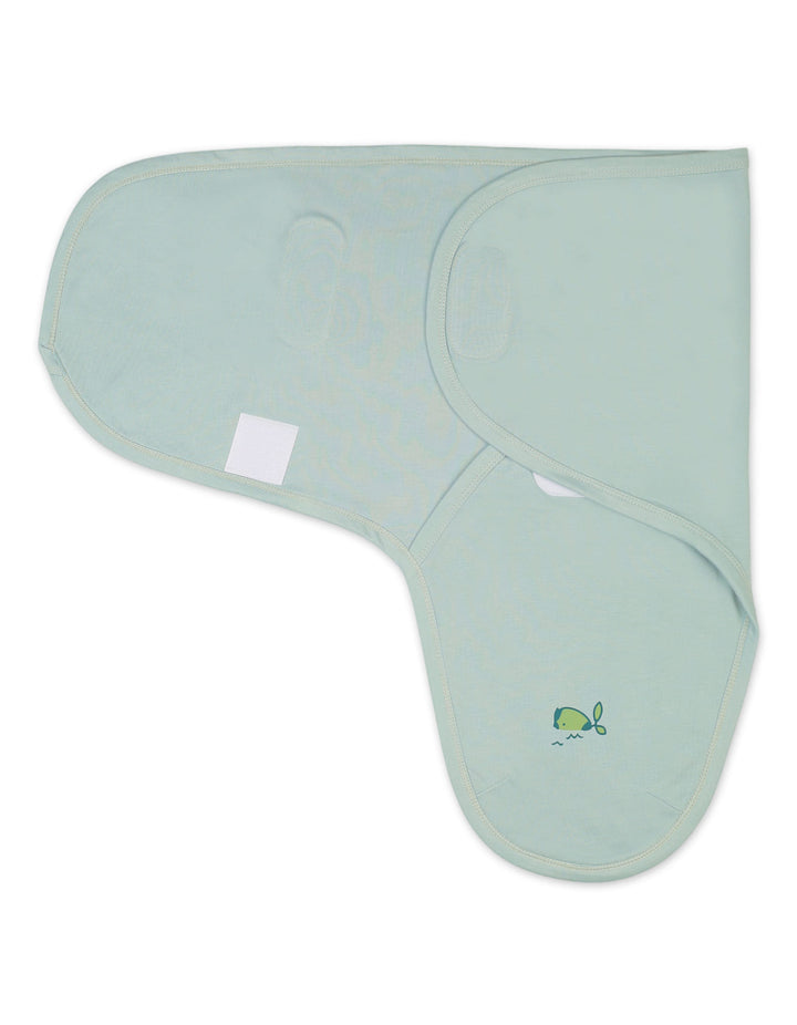 Newborn Swaddling Sheet Bambies Marine Green Whale at Zubaidas