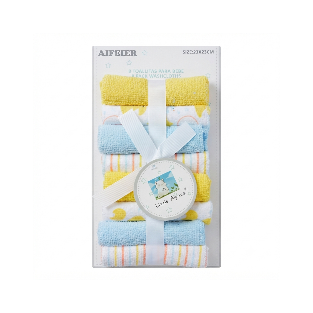 Newborn Washcloths Pack of 8 Ducklings Multicolor at Zubaidas