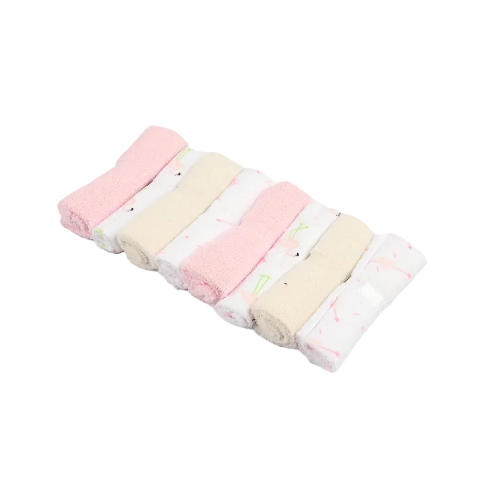 Newborn Washcloths Pack of 8 Flamingo Multicolor at Zubaidas Official Pakistan
