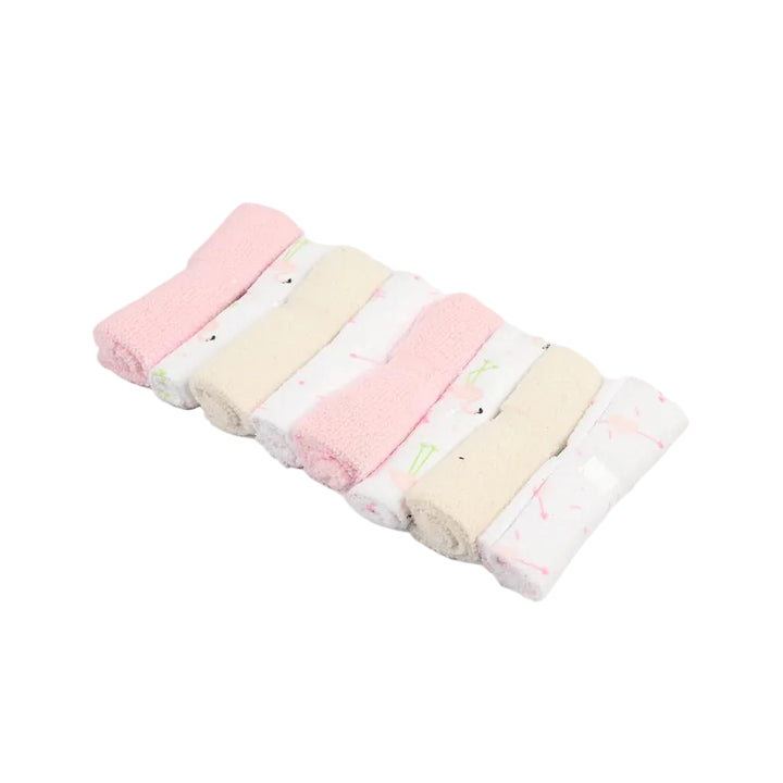 Newborn Washcloths Pack of 8 Flamingo Multicolor at Zubaidas Official Pakistan