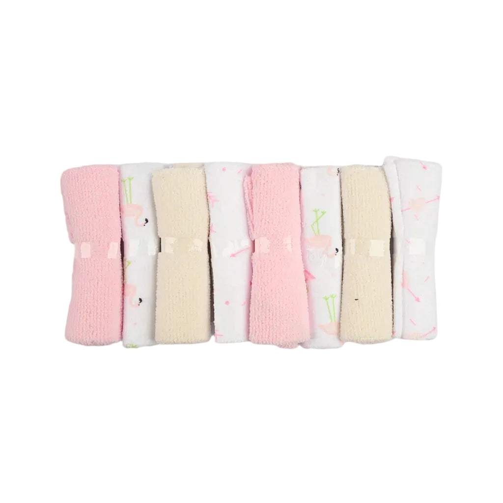 Newborn Washcloths Pack of 8 Flamingo Multicolor at Zubaidas Online Pakistan