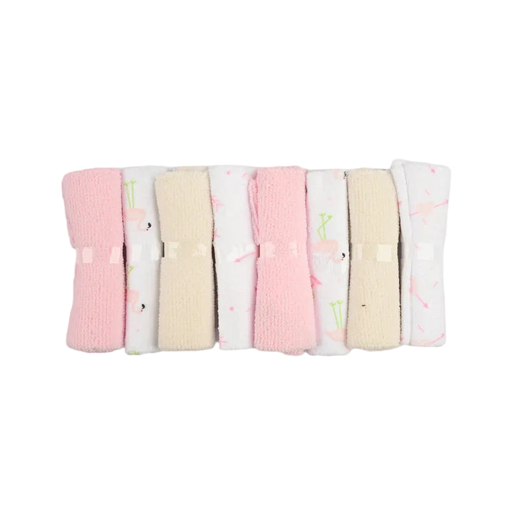 Newborn Washcloths Pack of 8 Flamingo Multicolor at Zubaidas Online Pakistan
