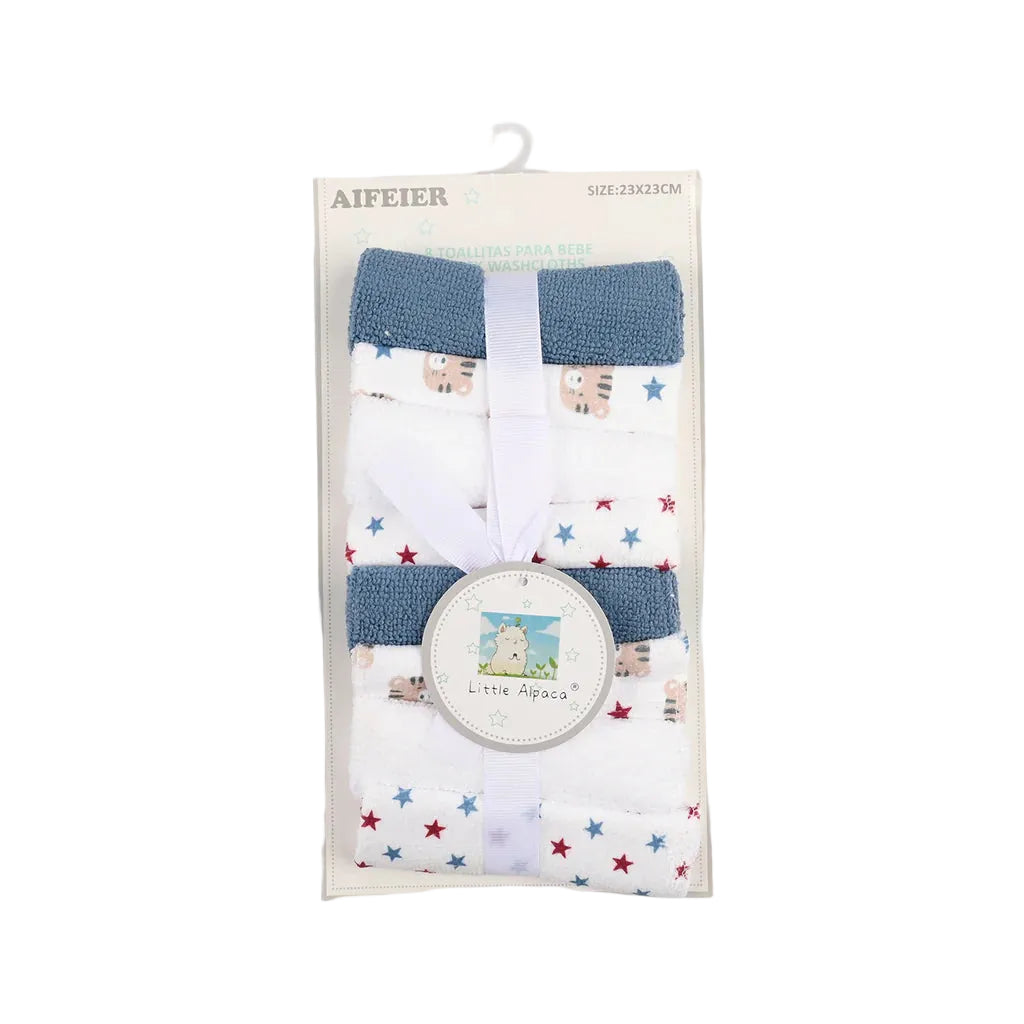 Newborn Washcloths Pack of 8 Tiger Multicolor at Zubaidas