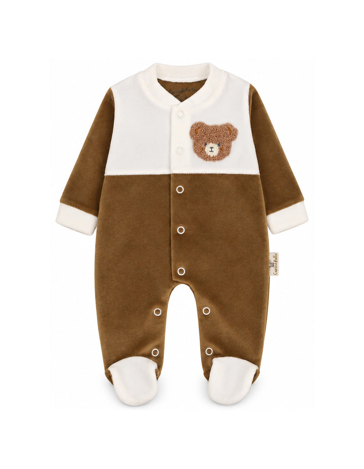 Newborn Winter Romper with Cap Bear Brown and White at Zubaidas Online Pakistan