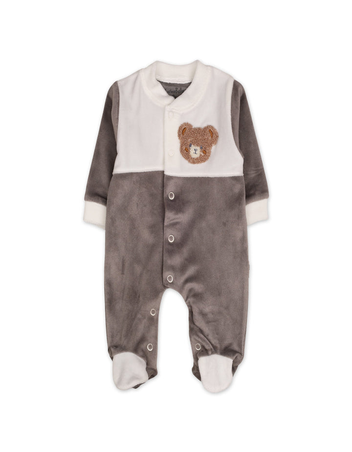 Newborn Winter Romper with Cap Bear Grey and White at Zubaidas Online Pakistan