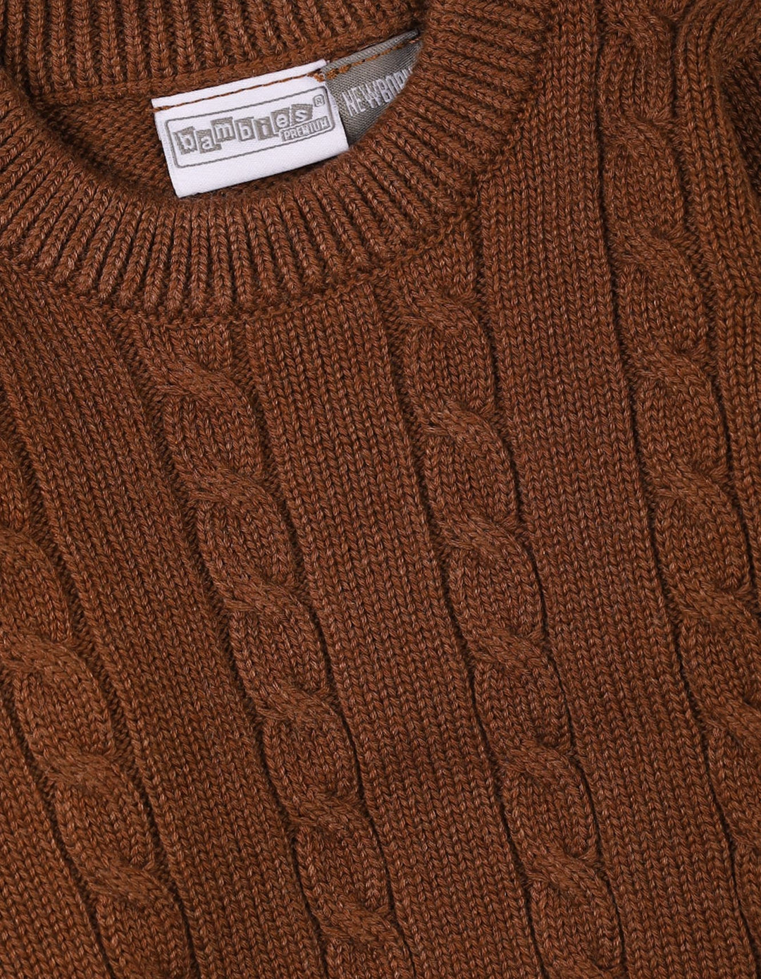 Newborn Winter Sweaters Bambies Cable Knit Brown at Zubaidas Pakistan