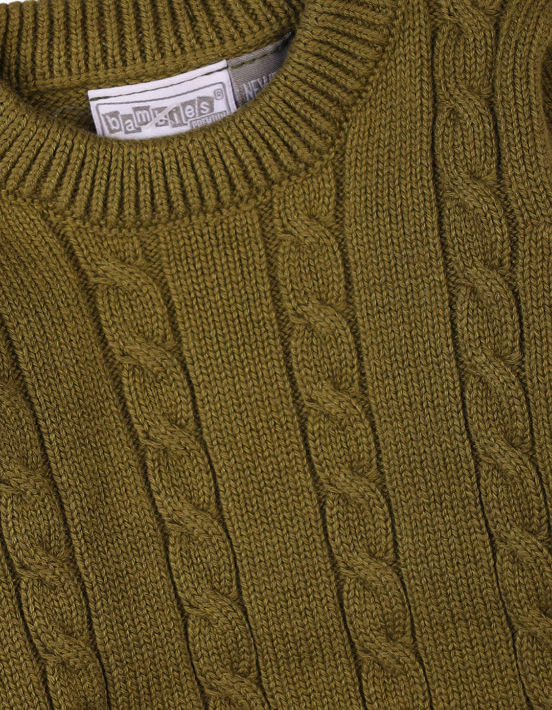 Newborn Winter Sweaters Bambies Cable Knit Olive Green at Zubaidas Pakistan