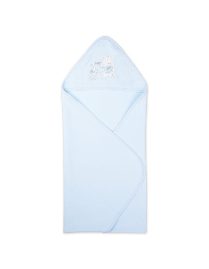 Newborn Wrapping Sheet Bear and Bunny Light Blue at Zubaidas
