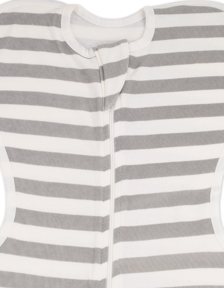 Newborn Zipper Swaddle Wrap Striped White and Grey at Zubaidas Official Pakistan
