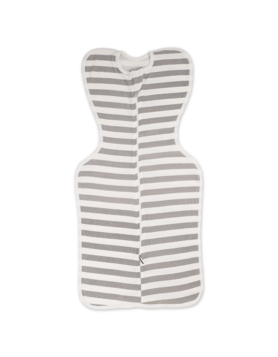 Newborn Zipper Swaddle Wrap Striped White and Grey at Zubaidas