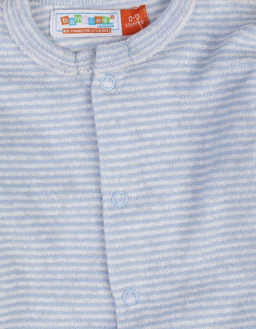Newborns Baby Boys Winter Romper Bambies Striped Blue at Zubaidas Pakistan