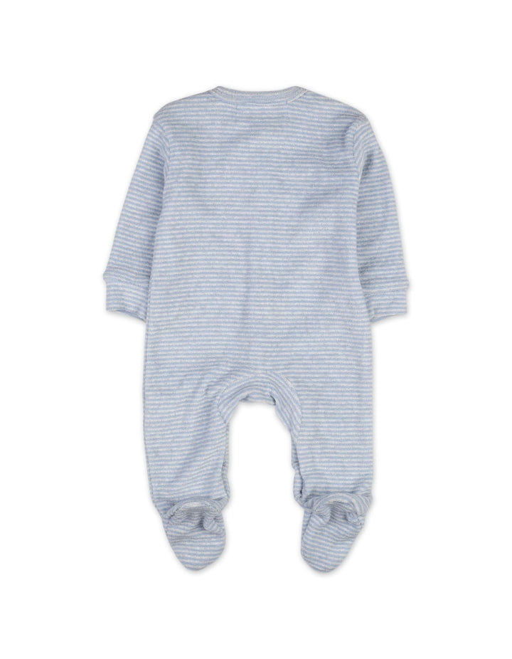Newborns Baby Boys Winter Romper Bambies Striped Blue at Zubaidas Official Pakistan