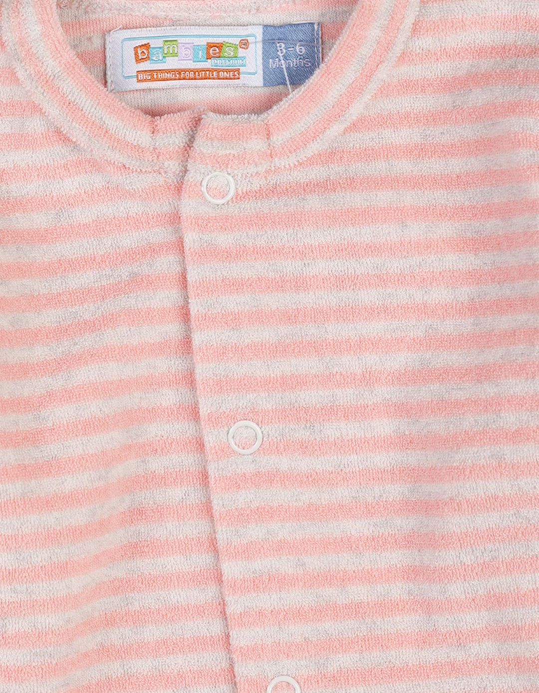 Newborns Baby Girls Winter Romper Bambies Striped Pink at Zubaidas Pakistan