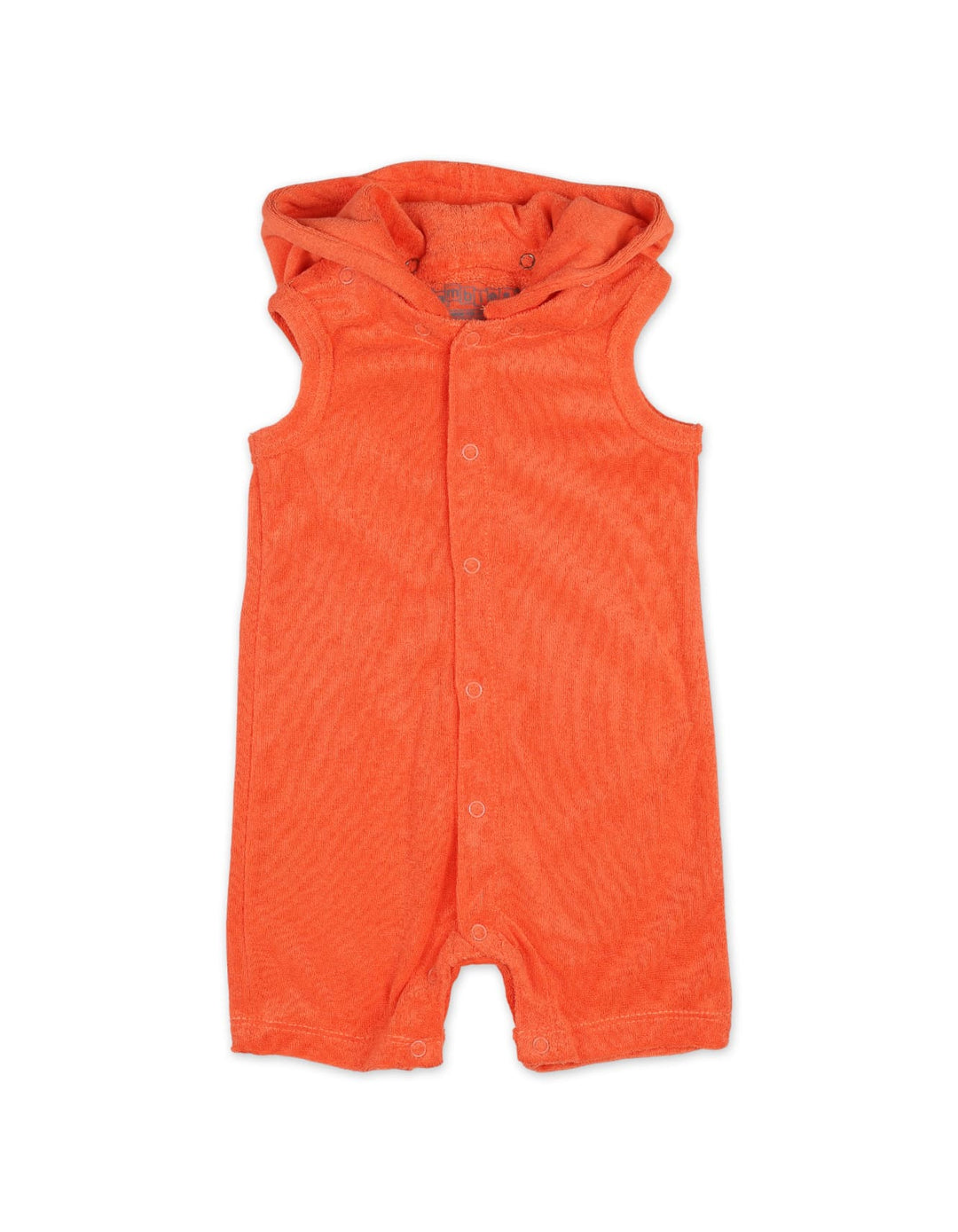 Newborns Baby Jumpsuit Bambies Detachable Hoodie Orange at Zubaidas