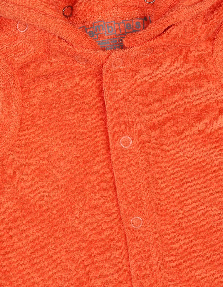 Newborns Baby Jumpsuit Bambies Detachable Hoodie Orange at Zubaidas Official Pakistan