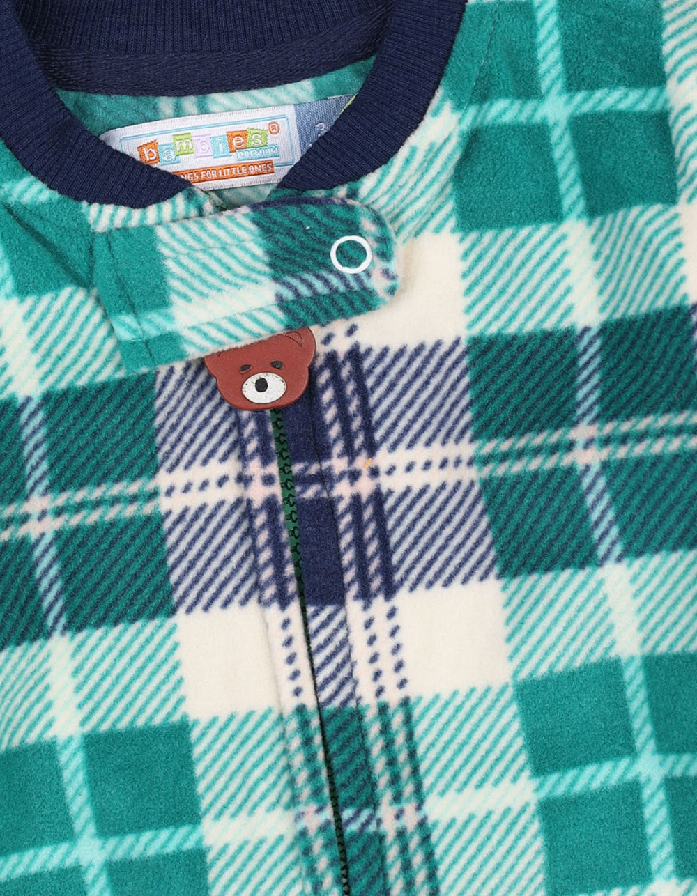 Newborns Baby Winter Romper Bambies Plaid Green and Blue at Zubaidas Pakistan