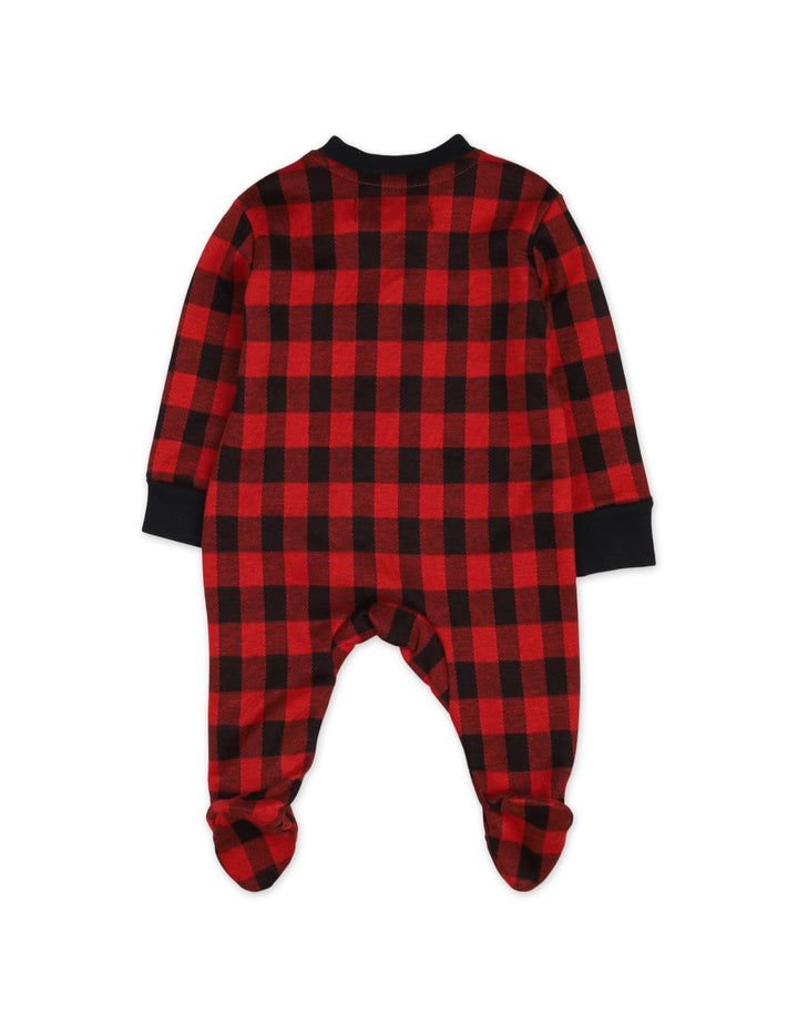Newborns Baby Winter Romper Bambies Plaid Red and Black at Zubaidas Official Pakistan