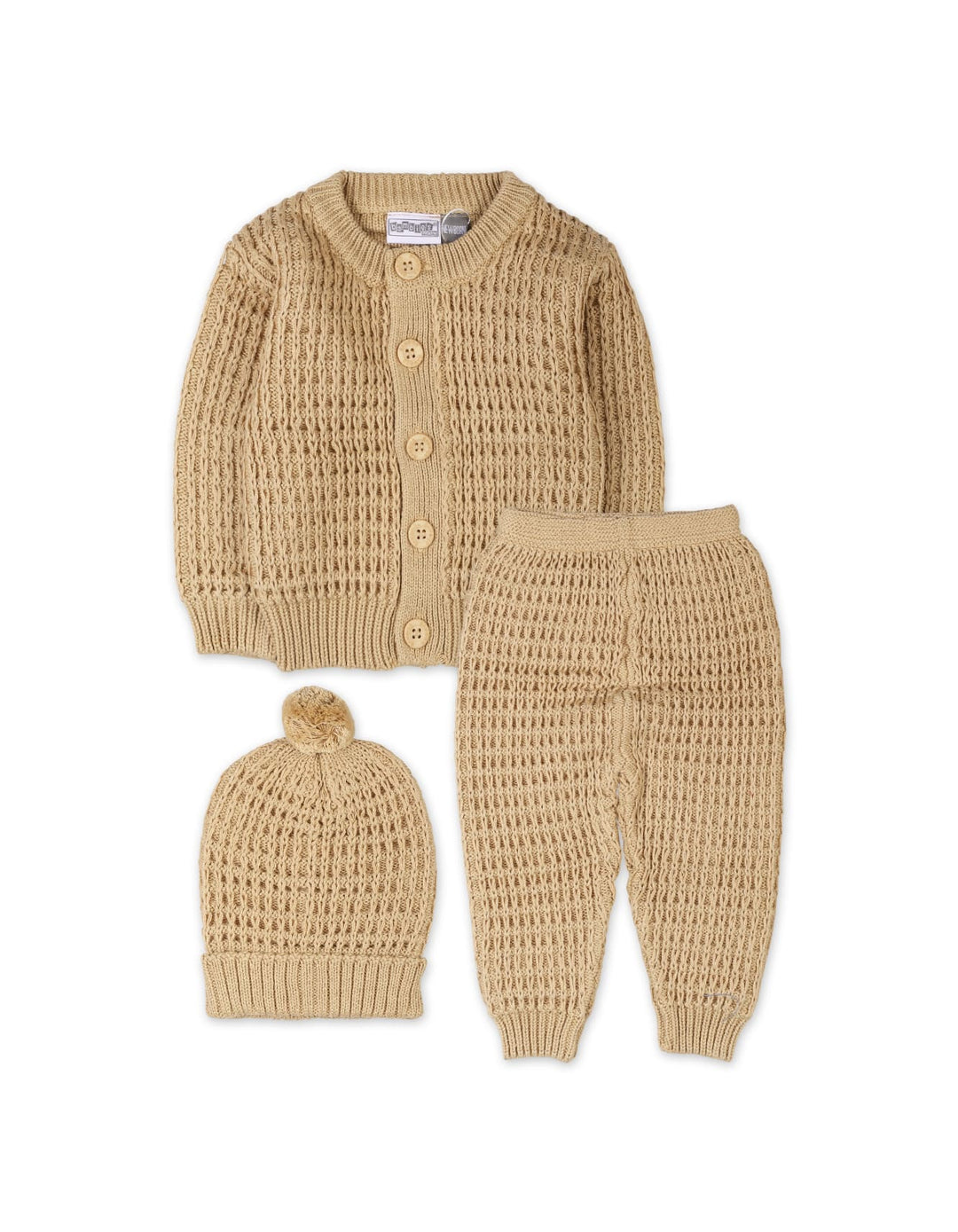 Newborns Knitted Winter Suit Bambies Beige at Zubaidas