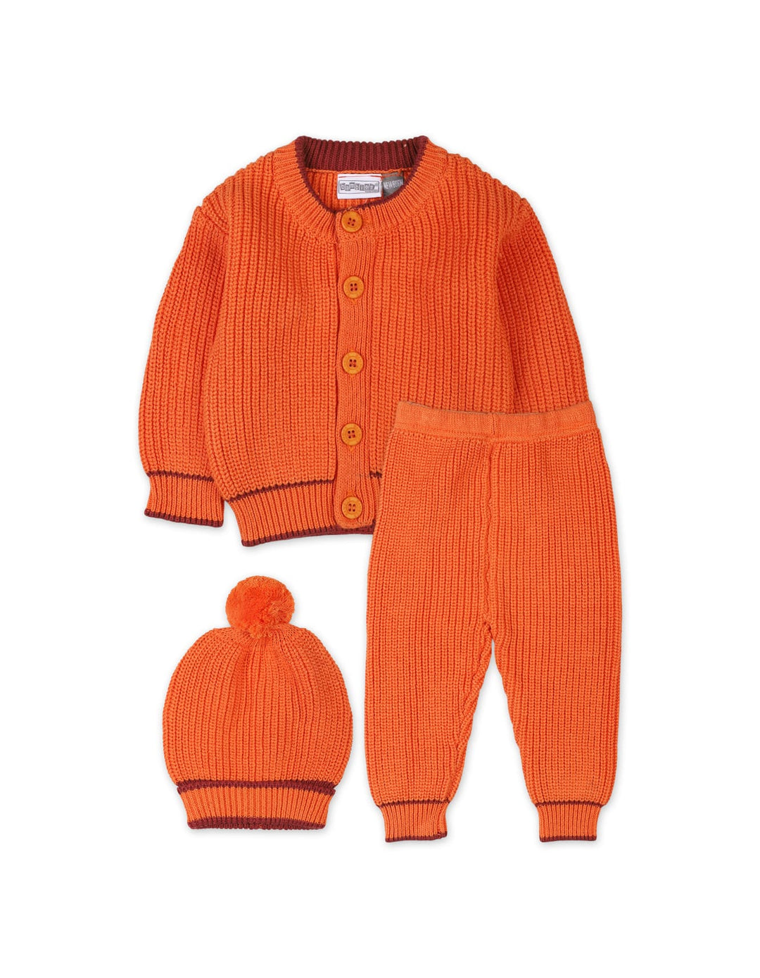 Newborns Knitted Winter Suit Bambies Orange at Zubaidas