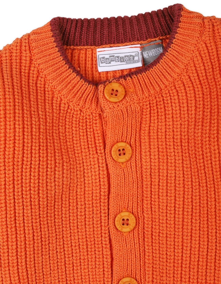 Newborns Knitted Winter Suit Bambies Orange at Zubaidas Best Online Baby Store in Pakistan