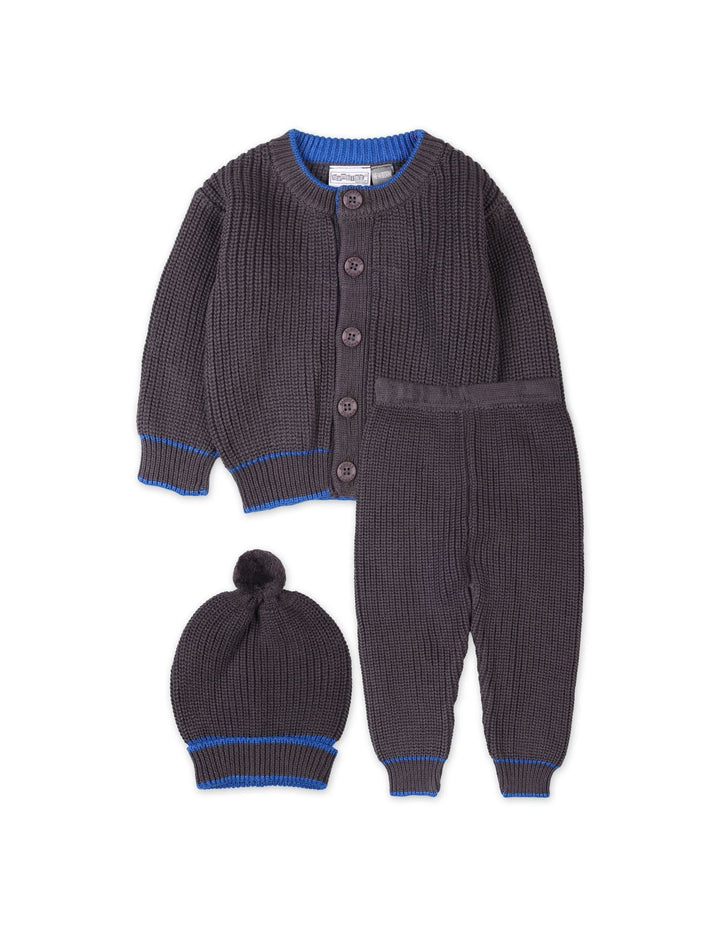 Newborns Knitted Winter Suit Set Bambies Charcoal at Zubaidas