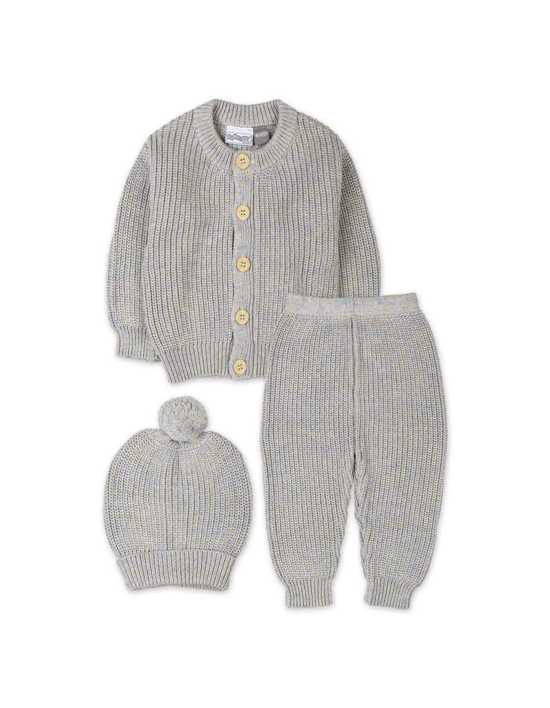 Newborns Knitted Winter Suit Set Bambies Light Grey at Zubaidas