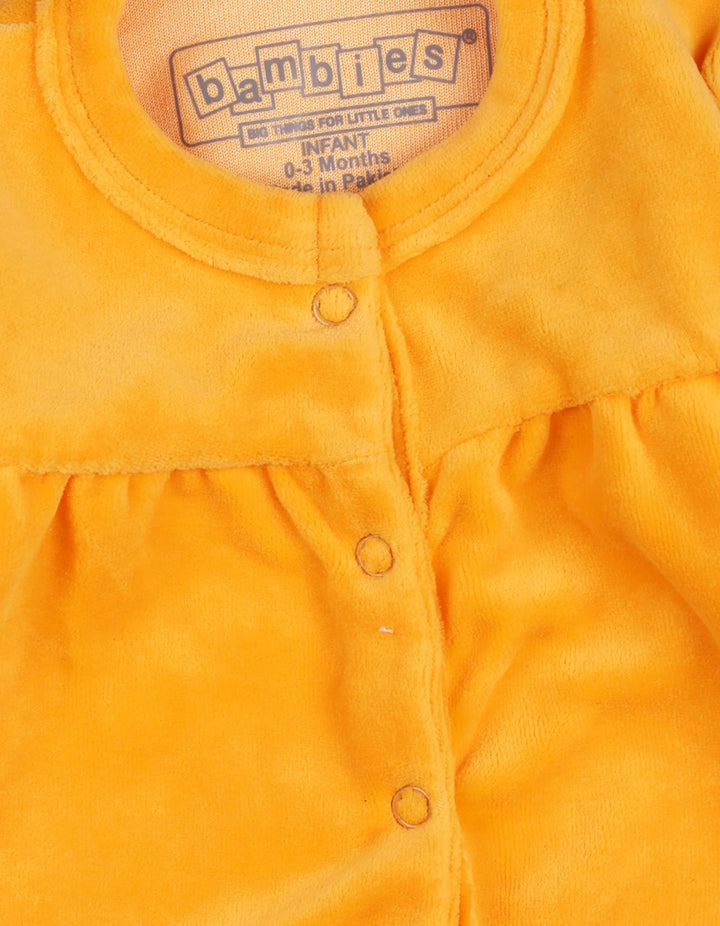 Newborns Winter Onesie Bambies Pleats Orange at Zubaidas Official Pakistan
