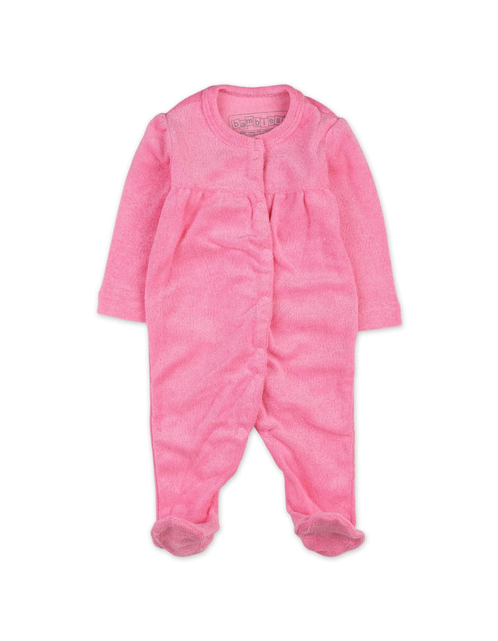 Newborns Winter Romper Bambies Pleats Pink at Zubaidas