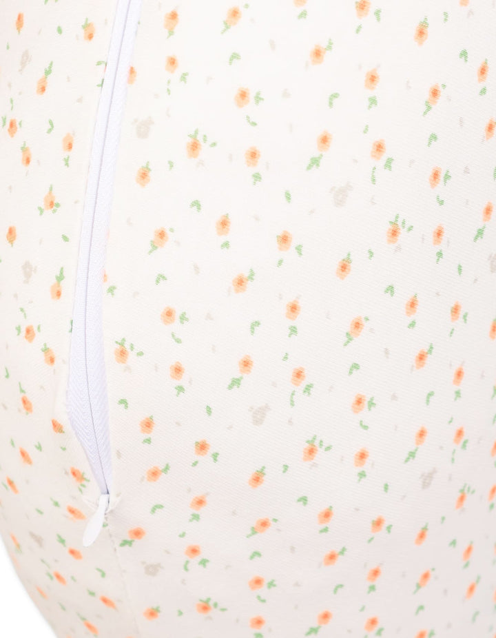 Nursing Pillow Bambies Peach Floral Printed Off White at Zubaidas Official Pakistan