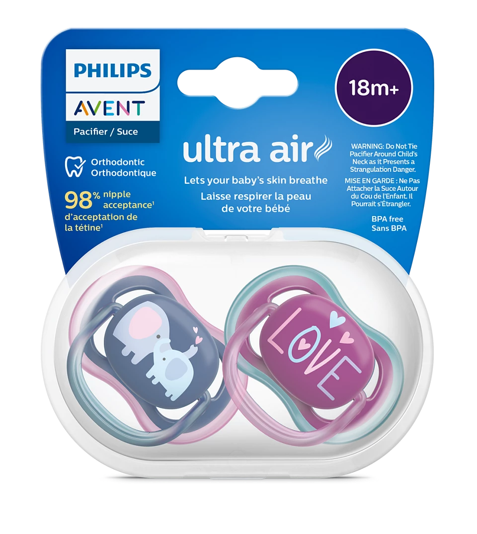 Philips AVENT Ultra Air Pacifier 18M+ Pack of 2 SCF349/22 Girl at Zubaidas Official Pakistan