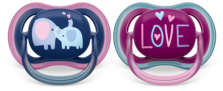 Philips AVENT Ultra Air Pacifier 18M+ Pack of 2 SCF349/22 Girl at Zubaidas Online Pakistan