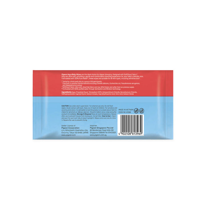 Pigeon Aqua Baby Wipes 20S P81396 at Zubaidas Official Pakistan