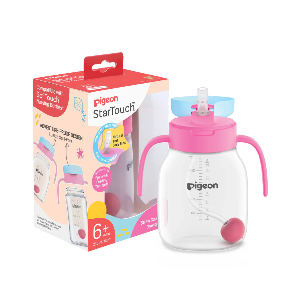 Pigeon StarTouch Straw Cup 250ml Bubblegum Pop D81371 at Zubaidas