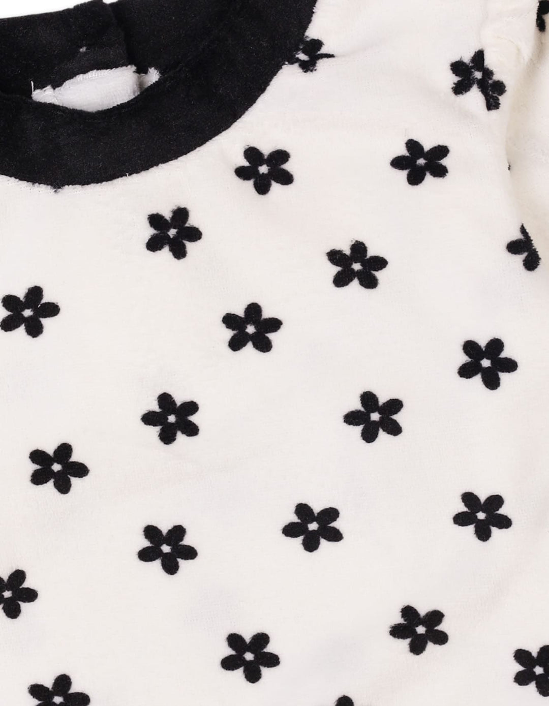 Stylish Girls Winter Clothes Bambies Floral Black and White at Zubaidas Official