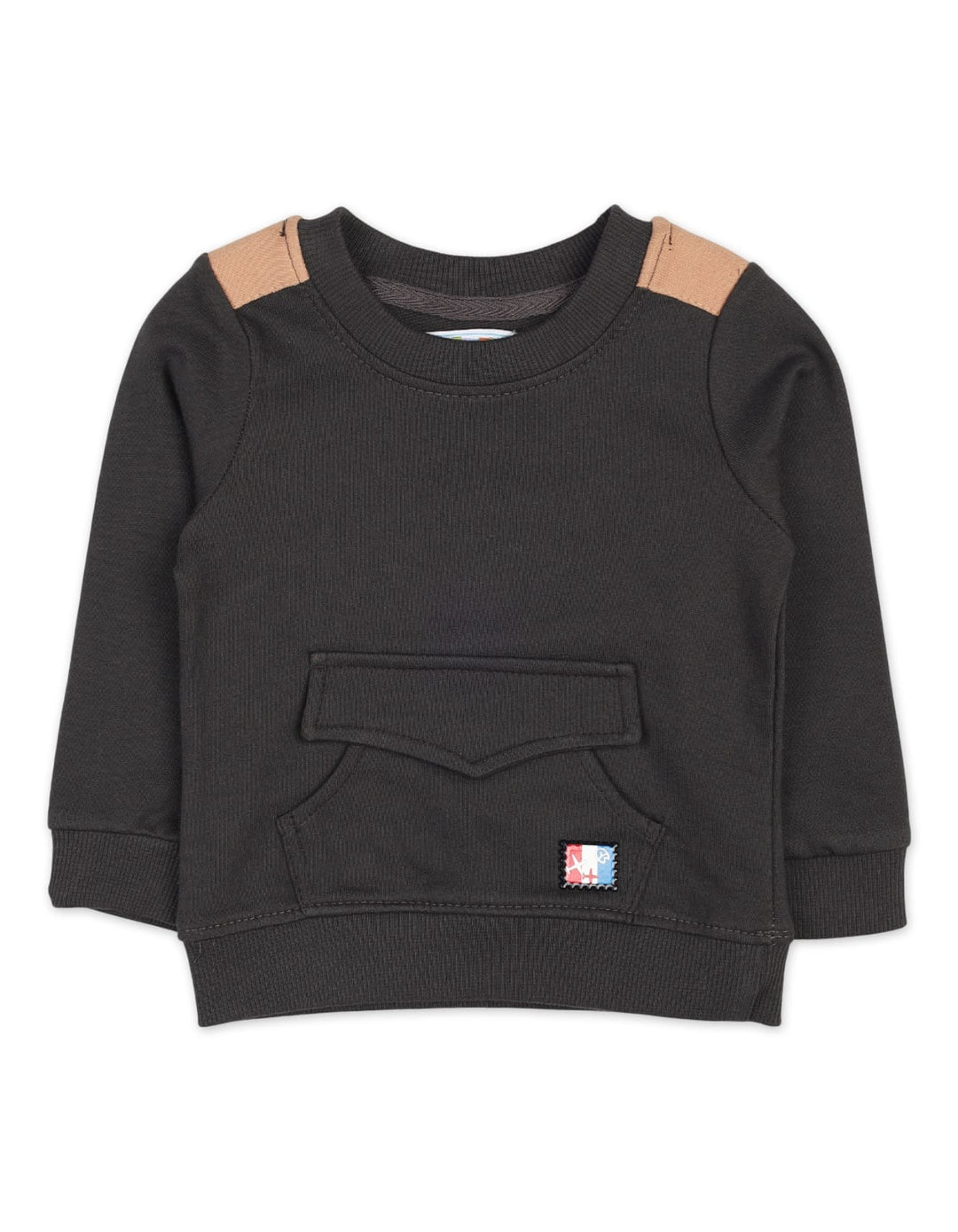 Sweatshirts Baby Boys Bambies Kangaroo Pocket Charcoal at Zubaidas