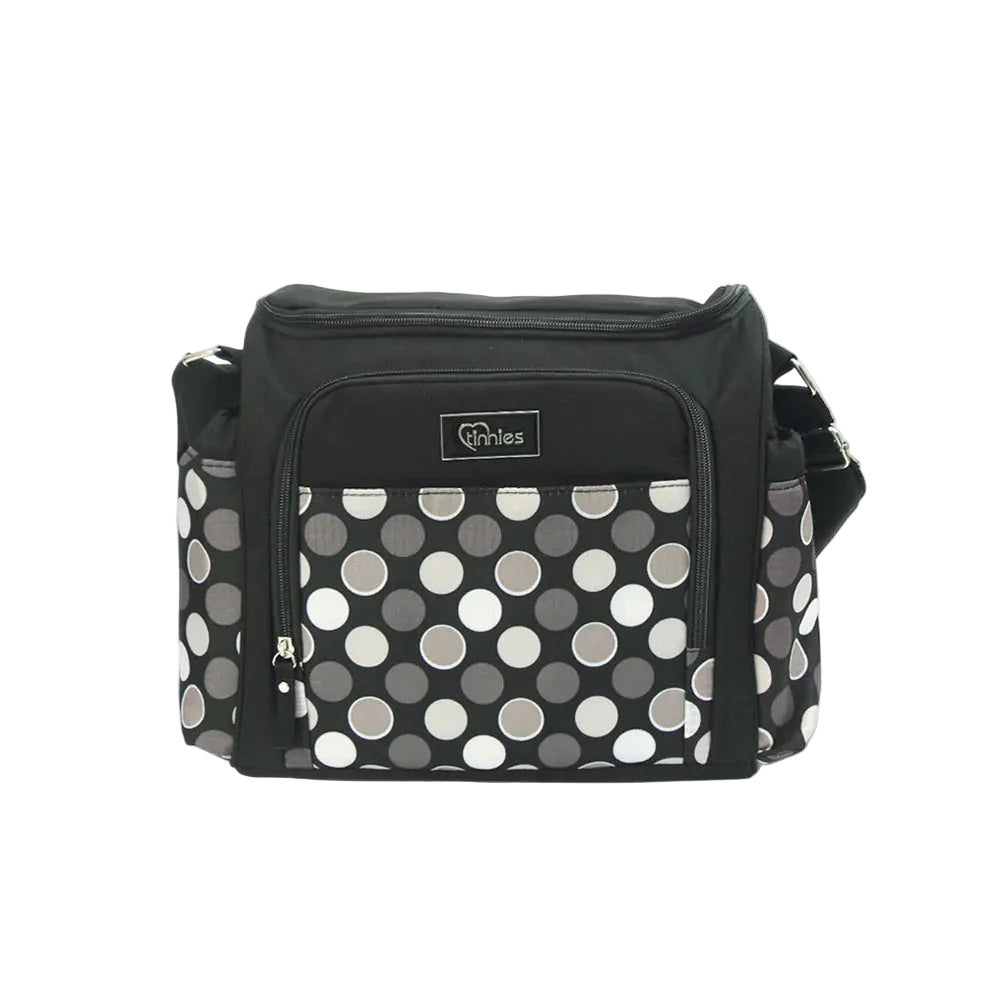 Tinnies Baby Diaper Bag Polka Dot Print Black T5011-A (S) at Zubaidas Official Pakistan